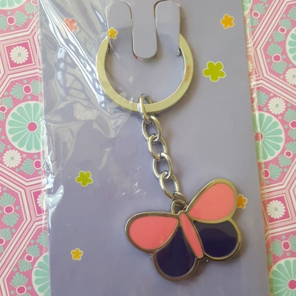 Cute Butterfly Metal Key chain Charm Key Ring